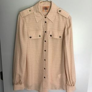 Tory Burch, silk long sleeve shirt, size 6